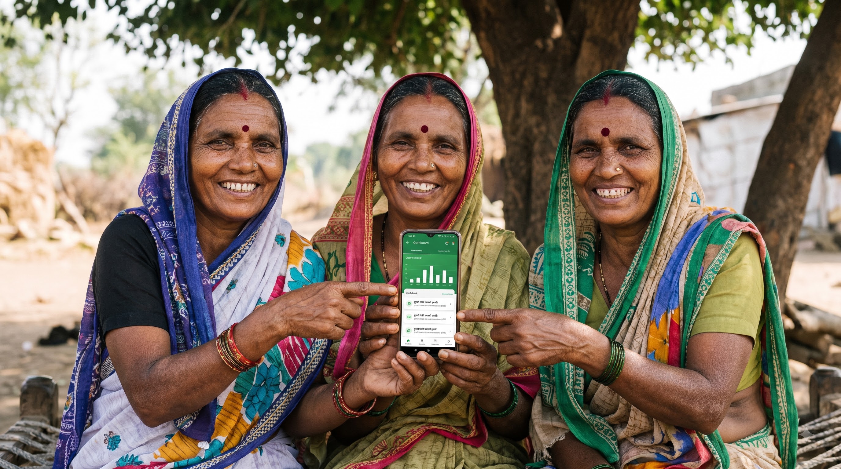 Rural Women Smartphone Digital Classroom