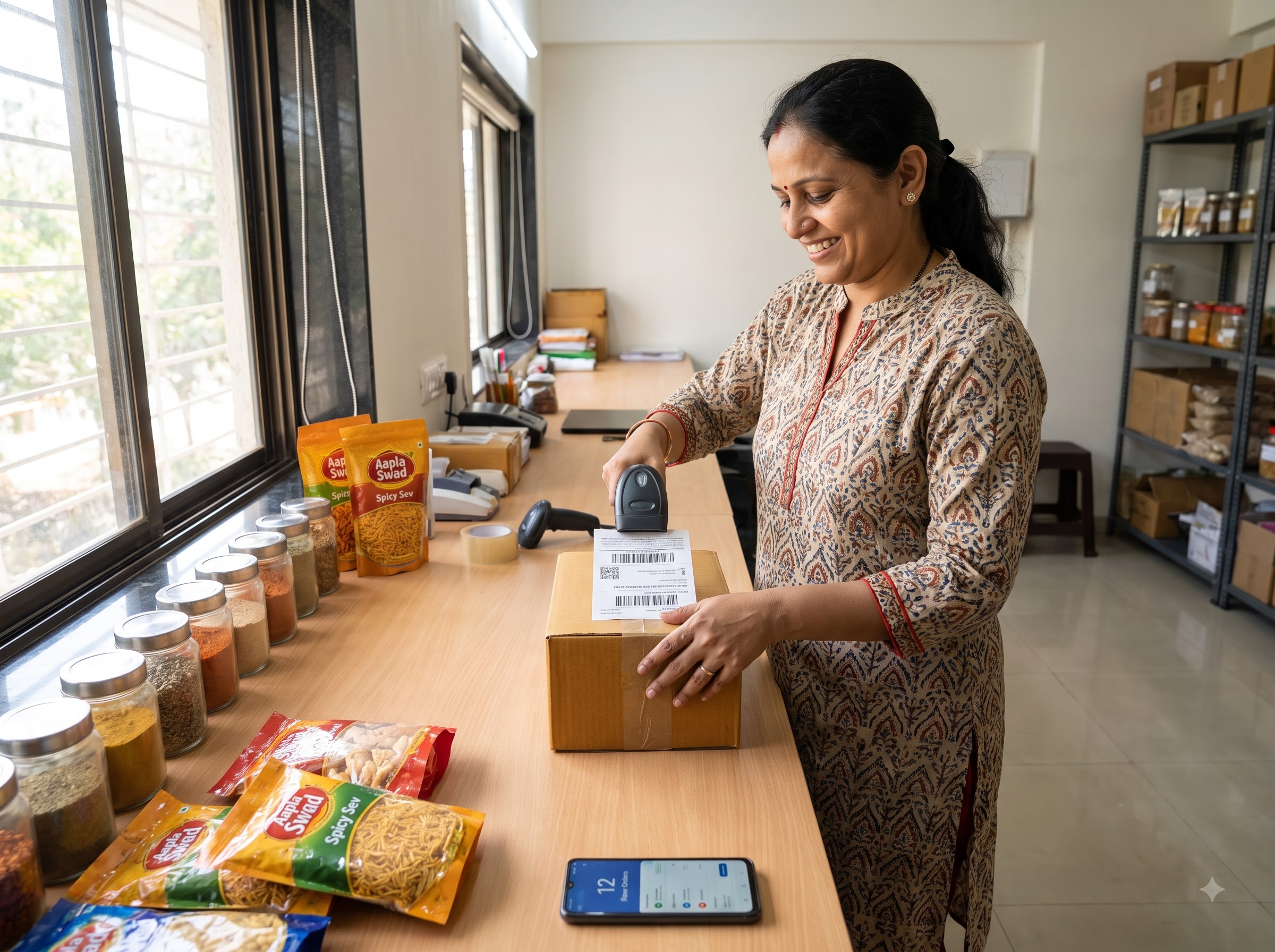 Woman Entrepreneur Fulfilling Digital Orders